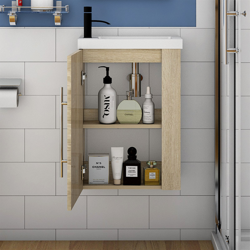 Waschtisch 45 cm Waschbecken mit Unterschrank Gäste WC Badmöbel Set